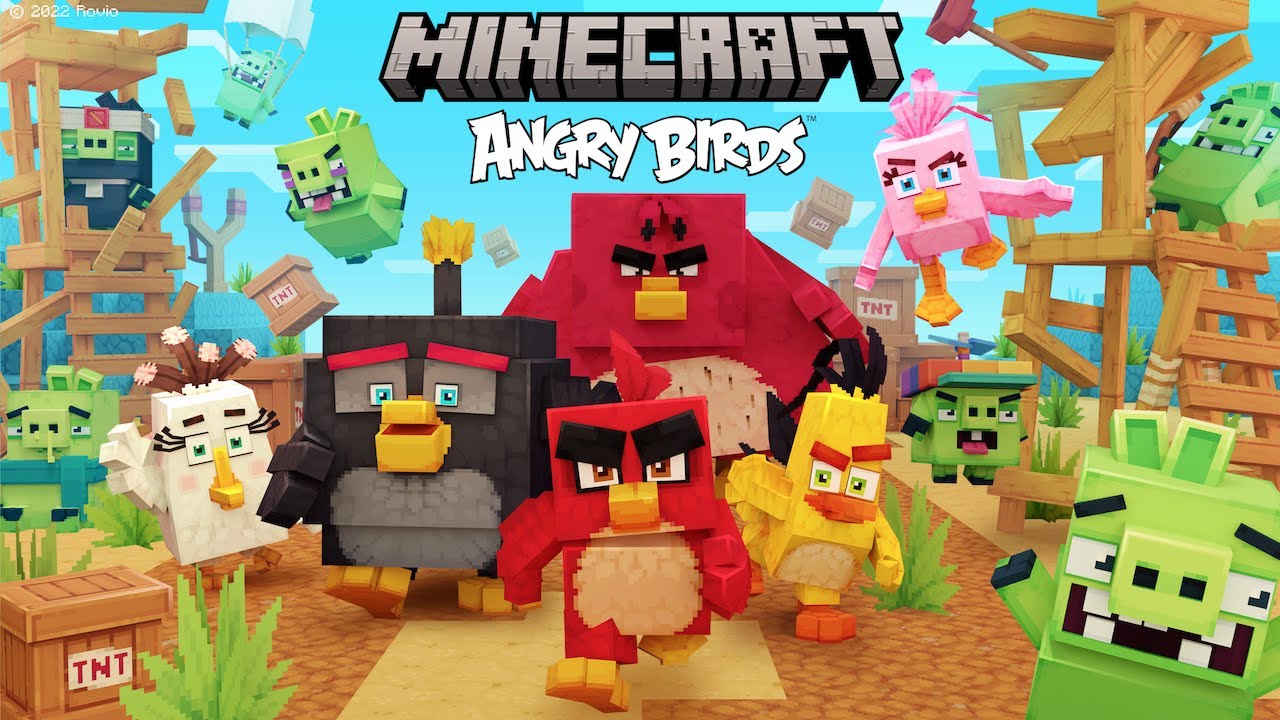 Minecraft lanseaza un DLC cu Angry Birds
