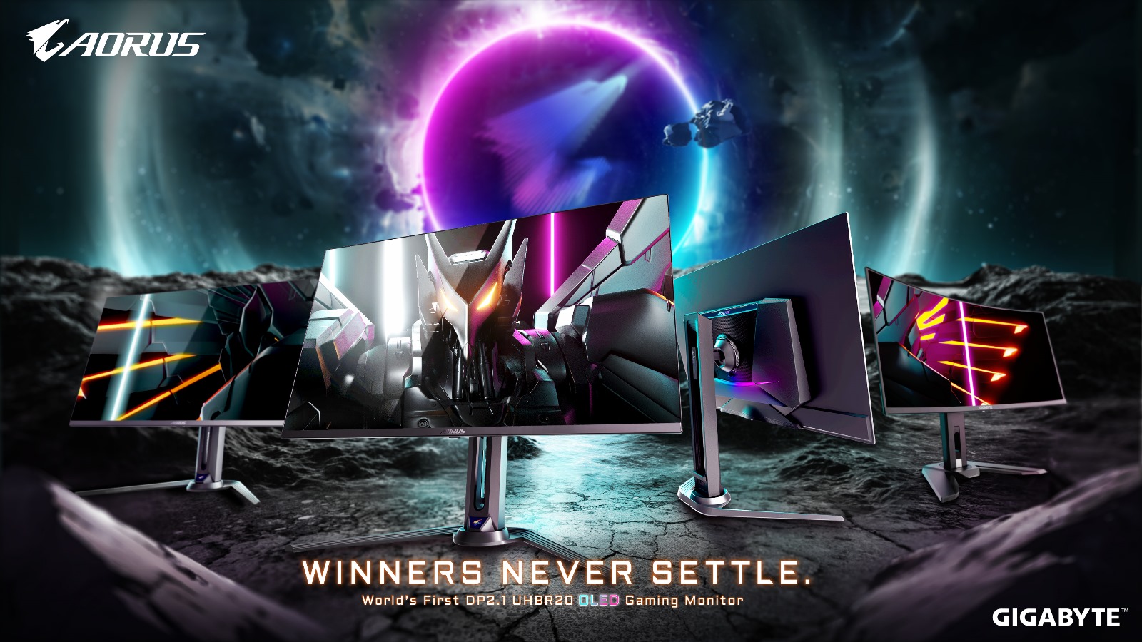 GIGABYTE debutează gama de monitoare OLED la CES 2024 cu primul monitor de gaming DP2.1 UHBR20 din lume
