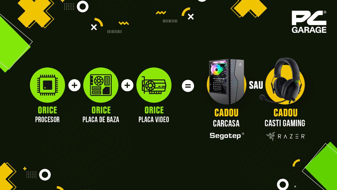 PC Garage te echipeaza gratuit - casti Razer Blackshark V2X sau carcasa Segotep Nova V1 Black