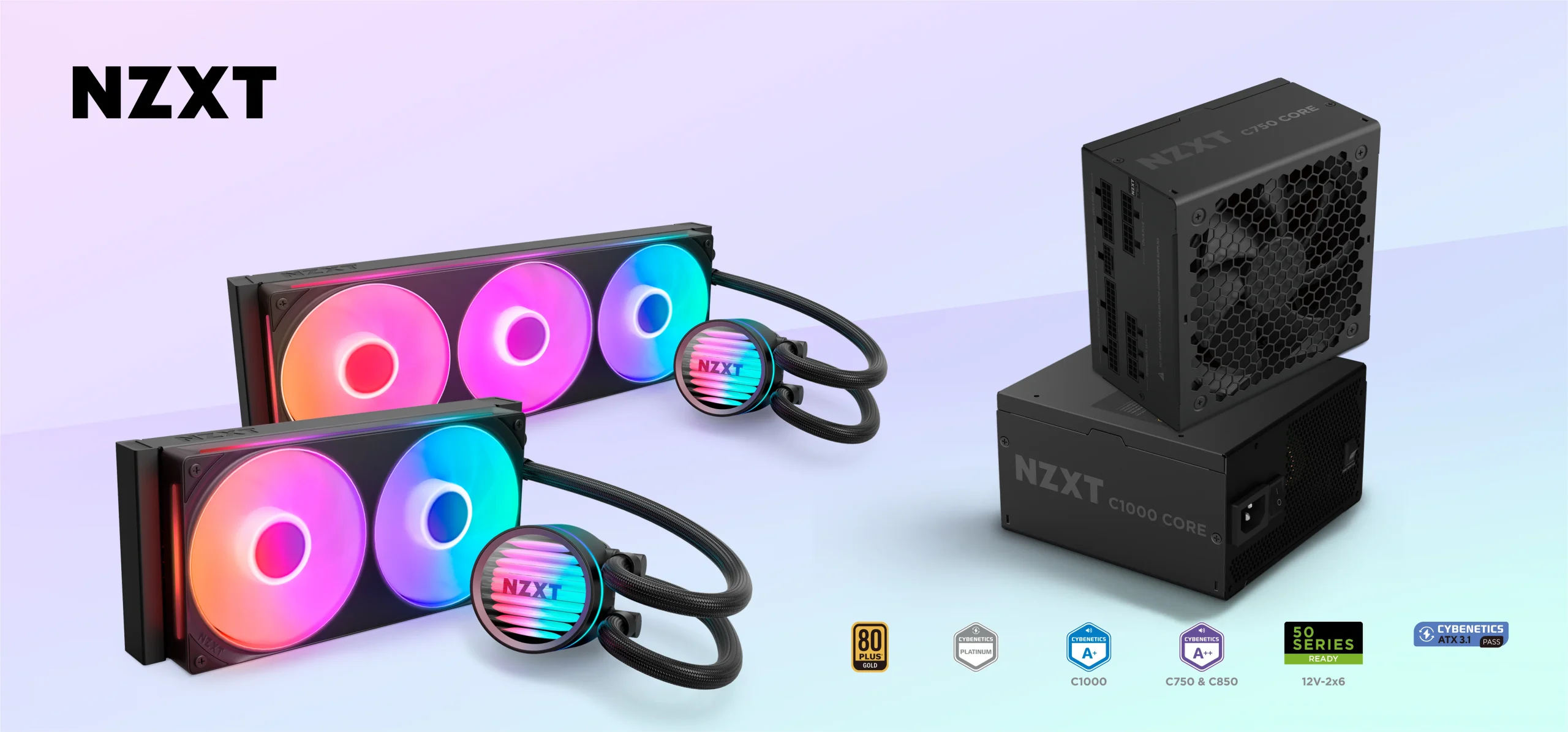 NZXT lanseaza sursele Gold Core si AIO-urile Kraken Core RGB