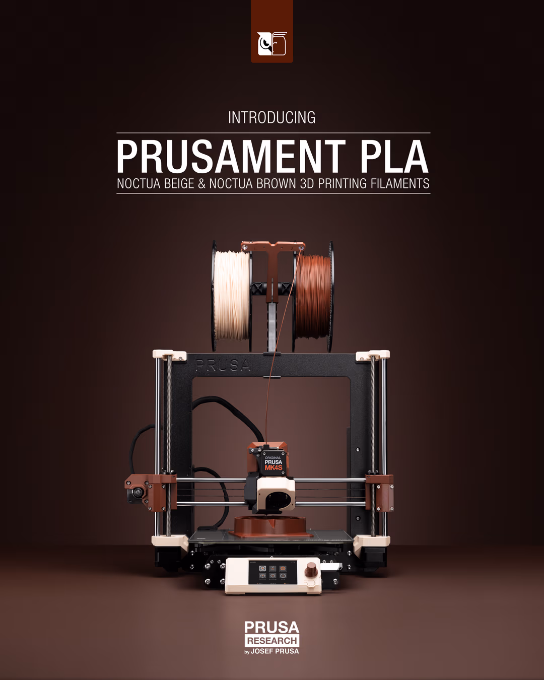 Noctua si Prusa Research lanseaza filamente PLA in culorile Noctua