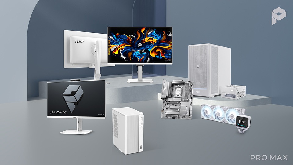 MSI lanseaza gama PRO MAX cu monitoare, PC-uri, AIO-uri si componente albe premium