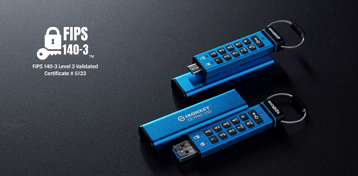 Kingston anunta certificarea NIST FIPS 140-3 Level 3 pentru IronKey Keypad 200